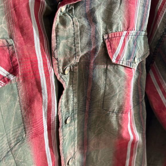 Point Zero Men's Red and Tan Striped Casual Shirt XL - Picture 10 of 16